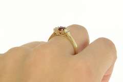 14K Yellow Gold 0.88 Ctw Natural Ruby Diamond Engagement Ring