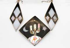 Abalone & Shell Earrings & Pin