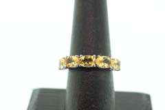 Luscious Citrine Five Stone 18k White Gold Anniversary Band