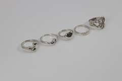 .925 Sterling SIlver Heart Rings (Lot of 30 Rings) Various Sizes & Styles