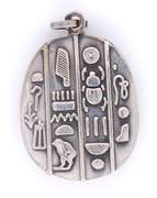 925 Sterling Silver Egyptian Scarab Amulet Pendant