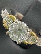 CERTIFIED LADIES 18K AND PLATINUM DIAMOND ENGAGEMENT RING