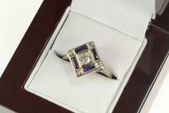 10K White Gold Art Deco 0.28 Ct Diamond Engagement Ring