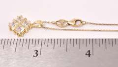 Luxurios CZ Pendant Necklace in 14K Yellow Gold