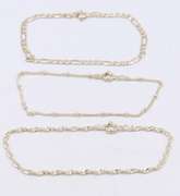 Group Lot of 3 Vintage 925 Sterling Silver Bracelets
