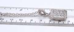 Judith Ripka White Sapphire Pave Square Pendant on Chain
