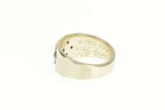 14K White Gold 1950's Diamond Flower Cluster Band Vintage Ring