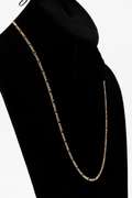 14k Gold Rose White Yellow Tri Color Solid Pave Figaro Link Chain 1.9mm Necklace 24"