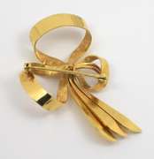 British Hallmarked 9K Bow Brooch with Ruby