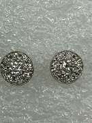 NEIL LANE 14K WHITE GOLD AND DIAMOND STUD EARRINGS