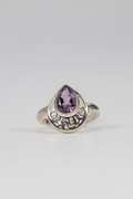 Sterling Silver Natural Amethyst Gemstone Ring Size 7.5