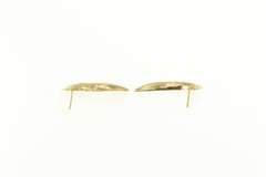 14K Yellow Gold Diamond Cut Fanned Retro Statement Earrings