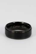 8mm Black Titanium Wedding Ring w/ "I Love You" Laser Engraved Inside the Ring SIze 9