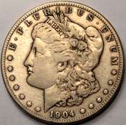 1904-S Better Date! Morgan Silver Dollar, Circulated.