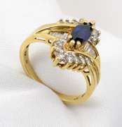 Glittering Sapphire and Diamond Ring