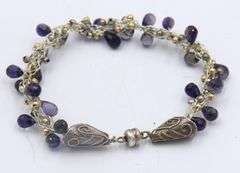 Set of  Amethyst Necklace with Matching Bracelet
