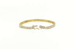10K Yellow Gold 3.00 Ctw Diamond Squared Classic Tennis Bracelet