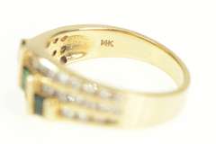 14K Yellow Gold 0.83 Ctw Princess Emerald Diamond Tiered Band Ring