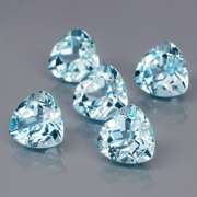 Matched! 5 piece 10.80ct full fire sky blue Topaz set