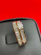 14K GOLD AND DIAMOND WEDDING SET