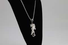 .925 Italian Sterling Silver 4mm Diamond Cut Rope Chain 20" w/Leopard Pendant