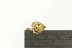 10K Yellow Gold Heart Synthetic Citrine CZ Classic Love Pendant