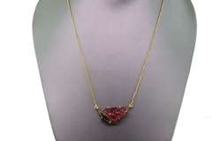 14kt Yellow Gold & Pink Tourmaline Pendant Necklace