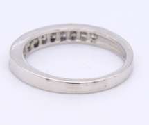 Vintage Platinum Channel Set Princess Cut Diamond Band