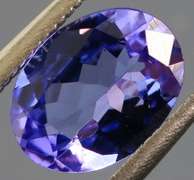 Vivid 1.21ct violet blue Tanzanite