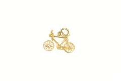 14K Yellow Gold 3D Bike Bicycle Cycling Travel Sport Charm/Pendant