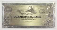 $100 Commercial Bank Of Wilmington 151 G .925 Sterling Silver Art Bar