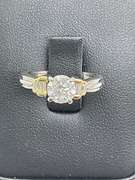 CERTIFIED LADIES 18K AND PLATINUM DIAMOND ENGAGEMENT RING