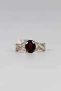 Sterling Silver Natural Garnet Gemstone Ring