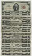 Lot of 20 Series of 1953 $2 Red Seal Notes
