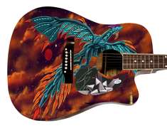 Journey Steve Perry Autographed Custom Photo Graphics Guitar ACOA