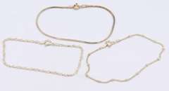 Group Lot of 3 Vintage 925 Sterling Silver Bracelets