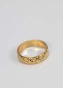 10k Gold 6mm Diamond Cut Design Wedding Band Size 9.75