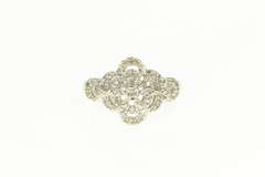 10K White Gold 0.20 Ctw Pave Diamond Encrusted Engagement Ring