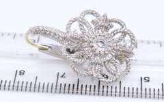 Judith Ripka White Sapphire Art Deco Flower Dangle Earrings