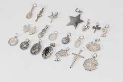 Sterling Silver Pendant Assortment Various Sizes & Styles (20 Pendant Lot)