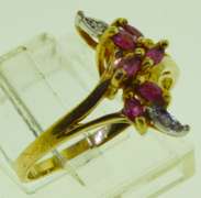 10KT Yellow Gold Red Spinel Ring