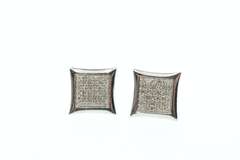 14kt Gold Plated Sterling Silver Contemporary Diamond Cluster Earrings