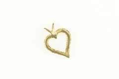 14K Yellow Gold Diamond Heart Love Symbol Classic Pendant