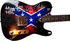 Lynyrd Skynyrd Autographed Signed Flag Graphics Guitar AFTAL UACC ACOA