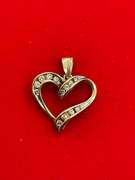 YELLOW GOLD AND DIAMOND HEART PENDANT