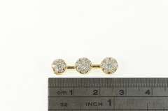 14K Yellow Gold 0.74 Ctw Diamond Tiered Round Cluster Pendant