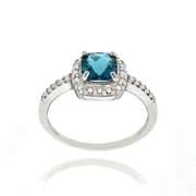London Blue Topaz & Diamond Accent Ring in Sterling Silver