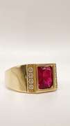 Men's 14kt Solid Yellow Gold & Gemstone Ring