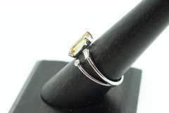 Radical Citrine and Diamond 18k White Gold Ring