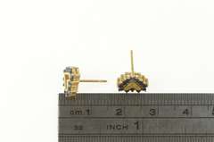 14K Yellow Gold Natural Sapphire Heart Love Symbol Stud Earrings